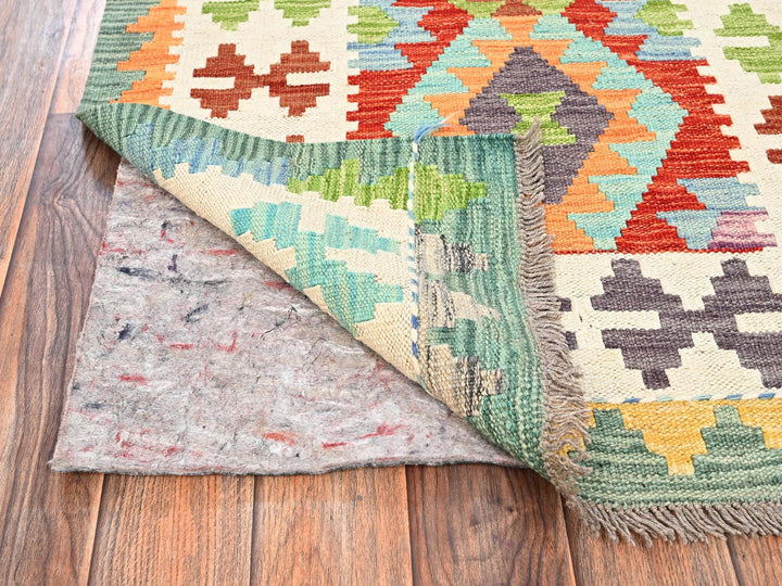 2'8" x 8'1" New Hand Woven Multicolored Wool Runner Oriental Rug - MOA1021921