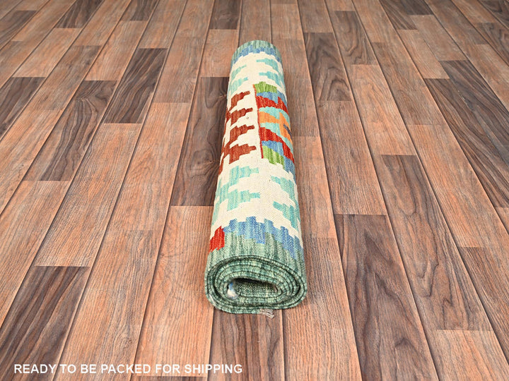 2'8" x 8'1" New Hand Woven Multicolored Wool Runner Oriental Rug - MOA1021921