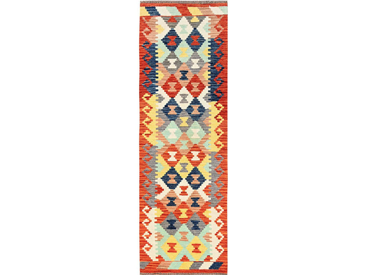 2'7" x 8'0" New Hand Woven Multicolored Wool Runner Oriental Rug - MOA1021922