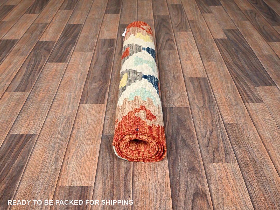 2'7" x 8'0" New Hand Woven Multicolored Wool Runner Oriental Rug - MOA1021922