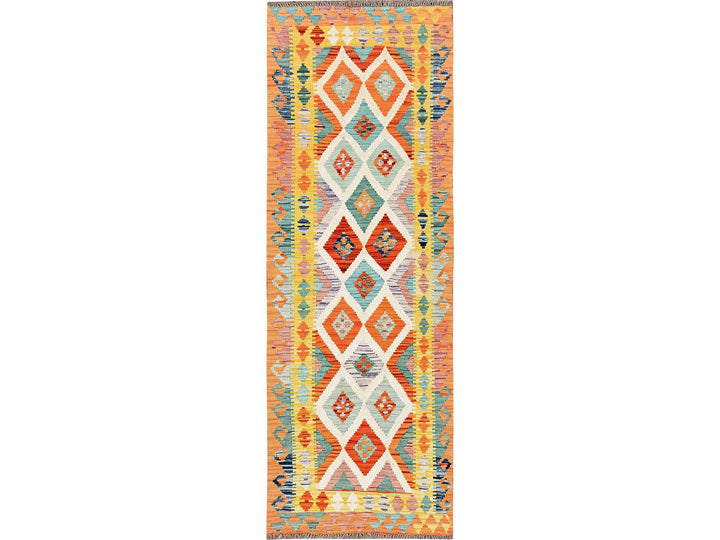 2'8" x 8'0" New Hand Woven Multicolored Wool Runner Oriental Rug - MOA1021923