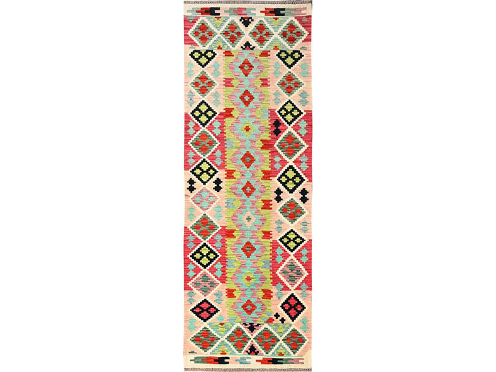 2'11" x 8'6" New Hand Woven Multicolored Wool Runner Oriental Rug - MOA1021924