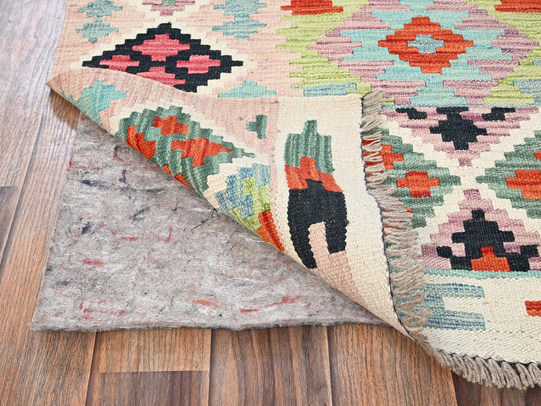 2'11" x 8'6" New Hand Woven Multicolored Wool Runner Oriental Rug - MOA1021924