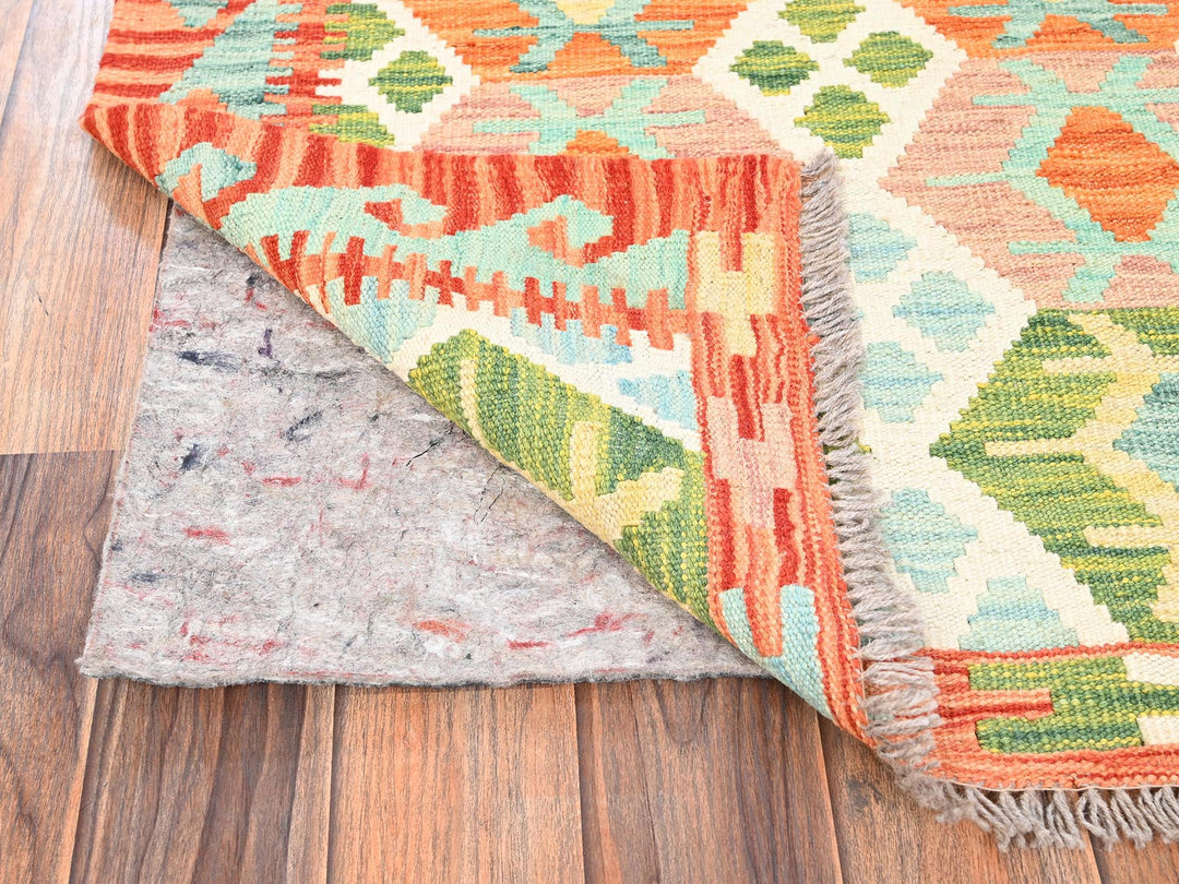 2'8" x 8'1" New Hand Woven Multicolored Wool Runner Oriental Rug - MOA1021925