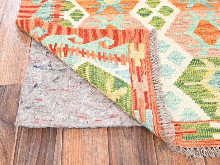 2'8" x 8'1" New Hand Woven Multicolored Wool Runner Oriental Rug - MOA1021925