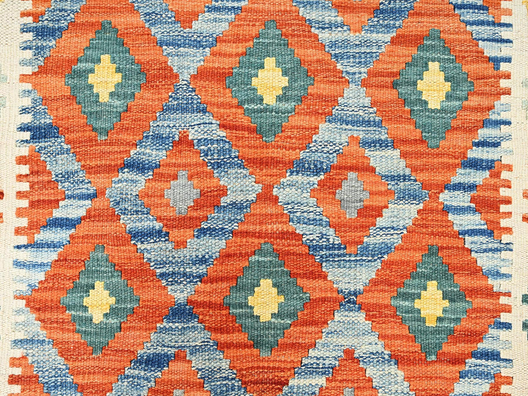 2'8" x 8'1" New Hand Woven Multicolored Wool Runner Oriental Rug - MOA1021927