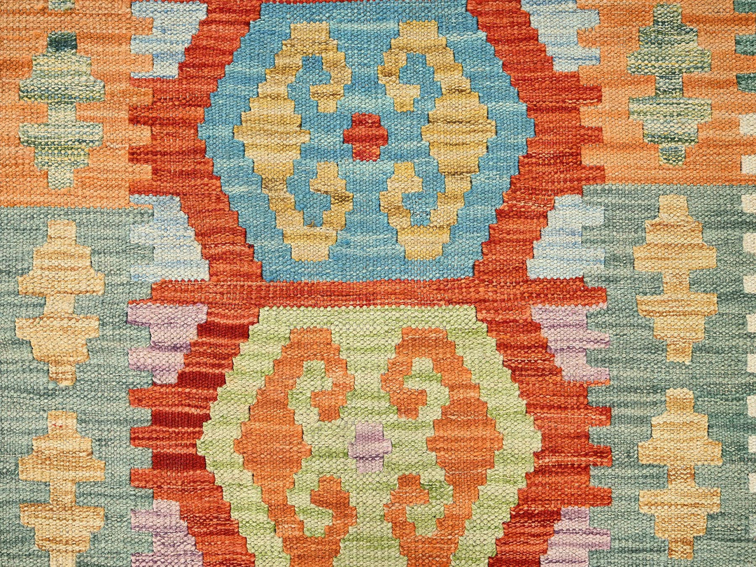 2'8" x 8'2" New Hand Woven Multicolored Wool Runner Oriental Rug - MOA1021928