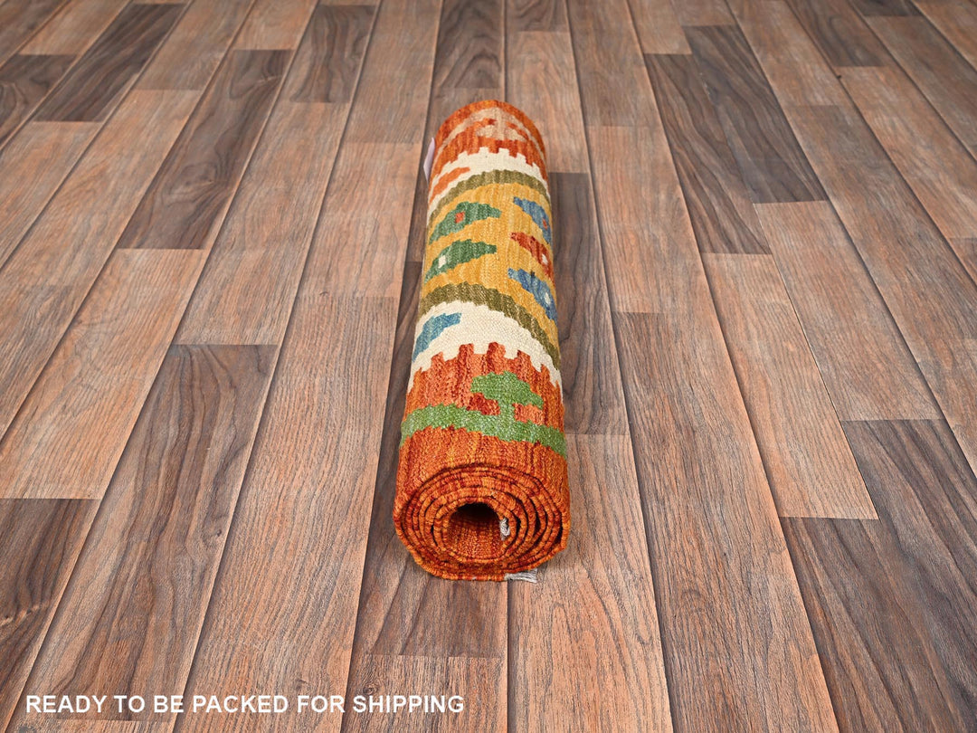 1'10" x 6'1" New Hand Woven Multicolored Wool Runner Oriental Rug - MOA1021930