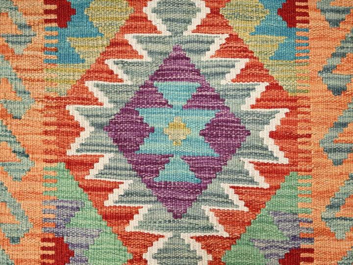 1'9" x 4'10" New Hand Woven Multicolored Wool Runner Oriental Rug - MOA1021933