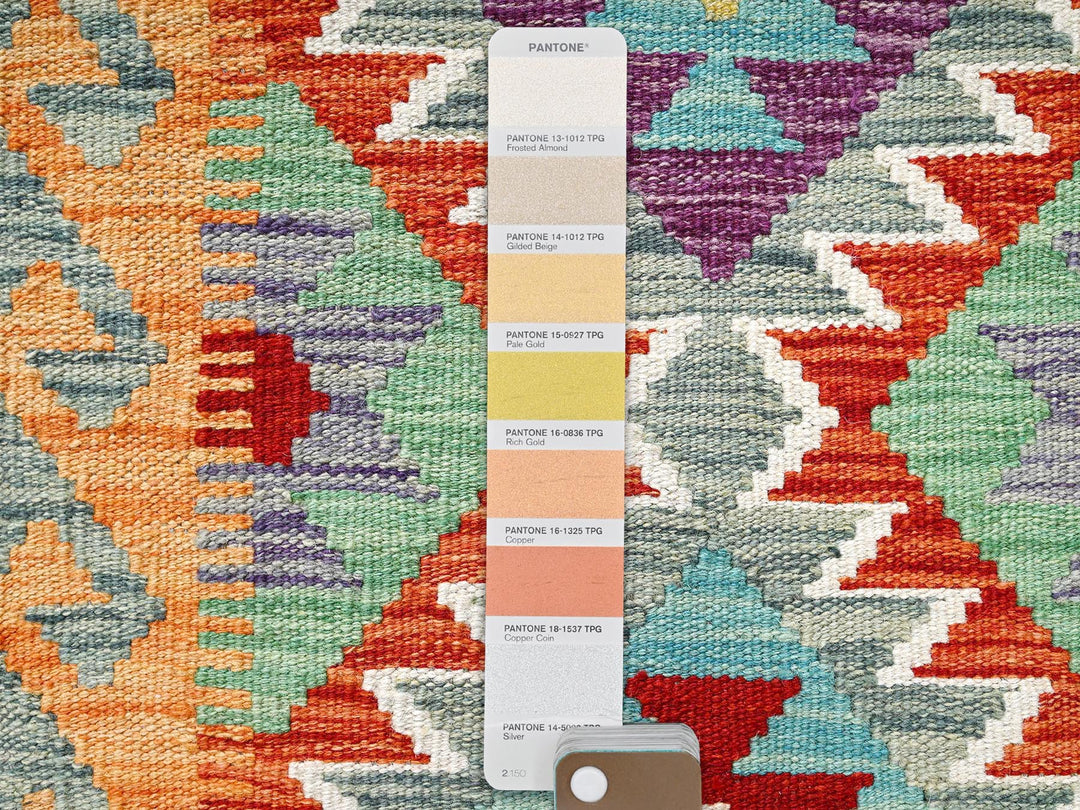 1'9" x 4'10" New Hand Woven Multicolored Wool Runner Oriental Rug - MOA1021933