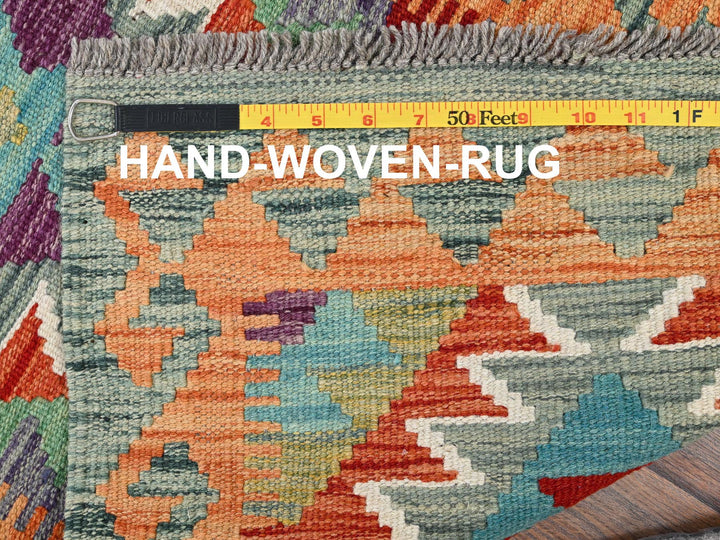 1'9" x 4'10" New Hand Woven Multicolored Wool Runner Oriental Rug - MOA1021933