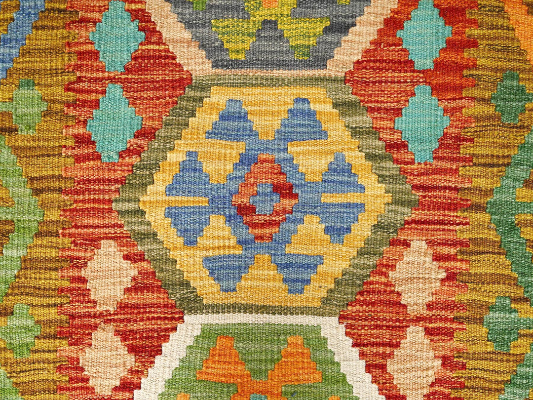 1'10" x 4'11" New Hand Woven Multicolored Wool Runner Oriental Rug - MOA1021934