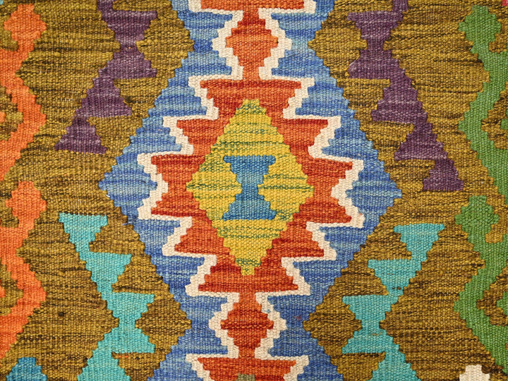 1'10" x 4'11" New Hand Woven Multicolored Wool Runner Oriental Rug - MOA1021935