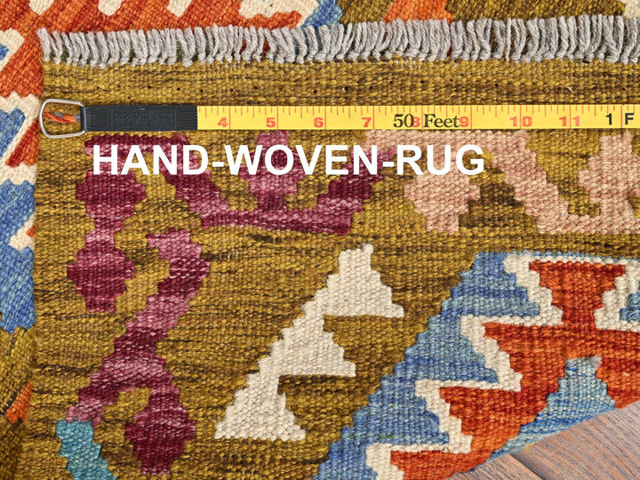1'10" x 4'11" New Hand Woven Multicolored Wool Runner Oriental Rug - MOA1021935