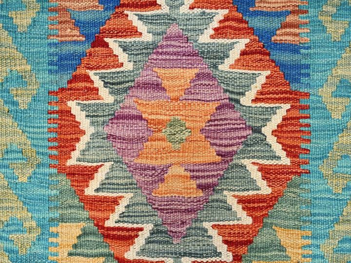 1'8" x 4'9" New Hand Woven Multicolored Wool Runner Oriental Rug - MOA1021937