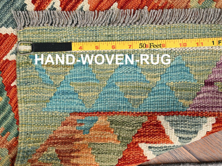 1'8" x 4'9" New Hand Woven Multicolored Wool Runner Oriental Rug - MOA1021937