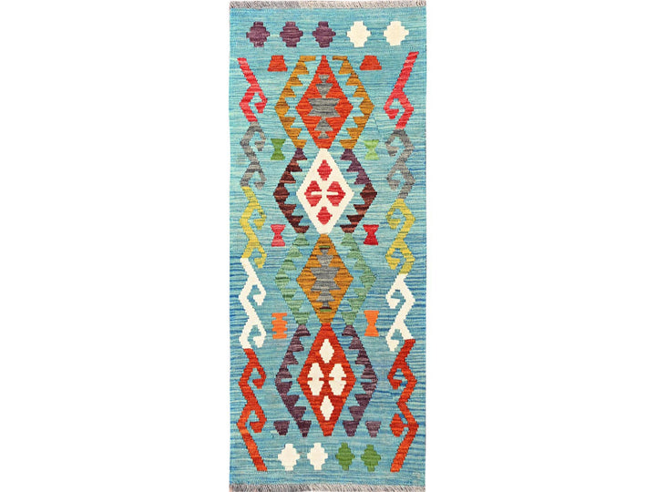 1'11" x 4'7" New Hand Woven Multicolored Wool Runner Oriental Rug - MOA1021942