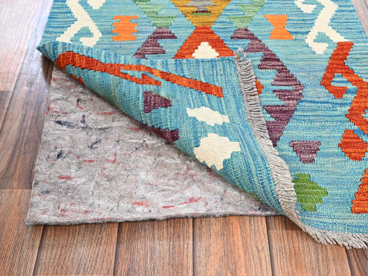 1'11" x 4'7" New Hand Woven Multicolored Wool Runner Oriental Rug - MOA1021942