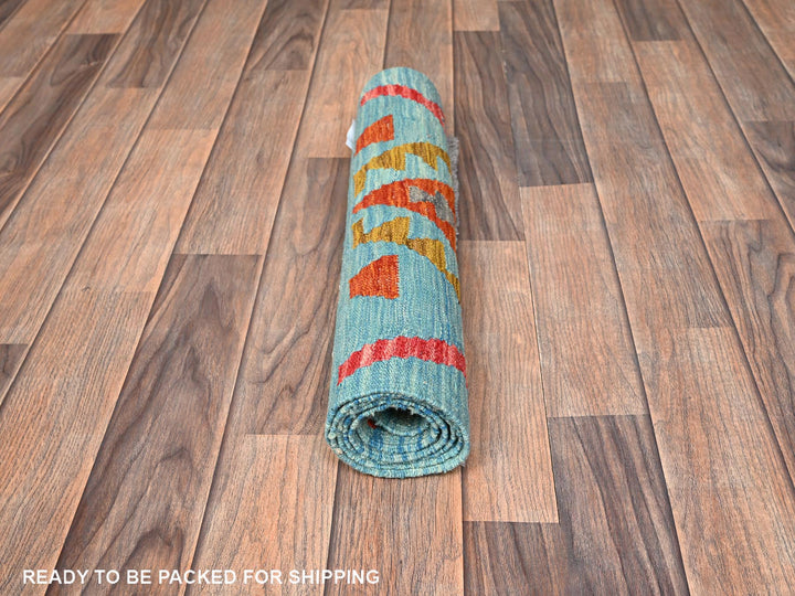 1'11" x 4'7" New Hand Woven Multicolored Wool Runner Oriental Rug - MOA1021942