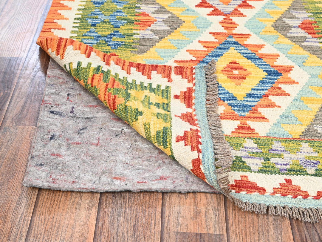 2'7" x 6'8" New Hand Woven Multicolored Wool Runner Oriental Rug - MOA1021946