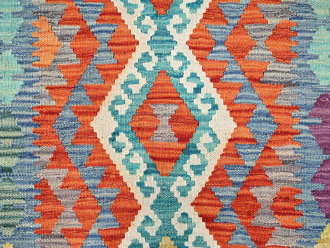 2'7" x 9'6" New Hand Woven Multicolored Wool Runner Oriental Rug - MOA1021950