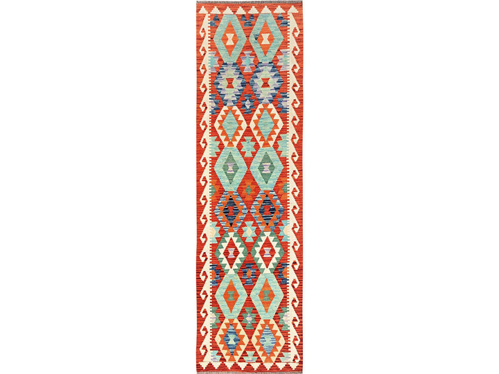 2'7" x 9'8" New Hand Woven Multicolored Wool Runner Oriental Rug - MOA1021953