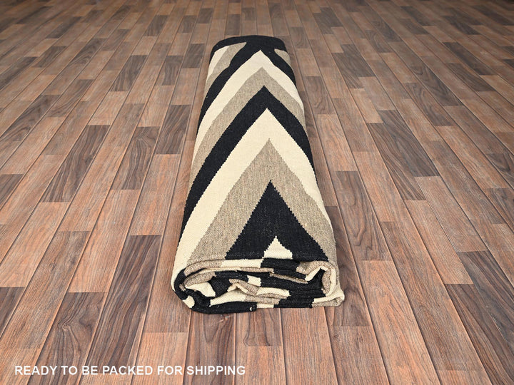 11'11" x 14'10" New Hand Woven Ivory Wool Rectangle Oriental Rug - MOA1021955