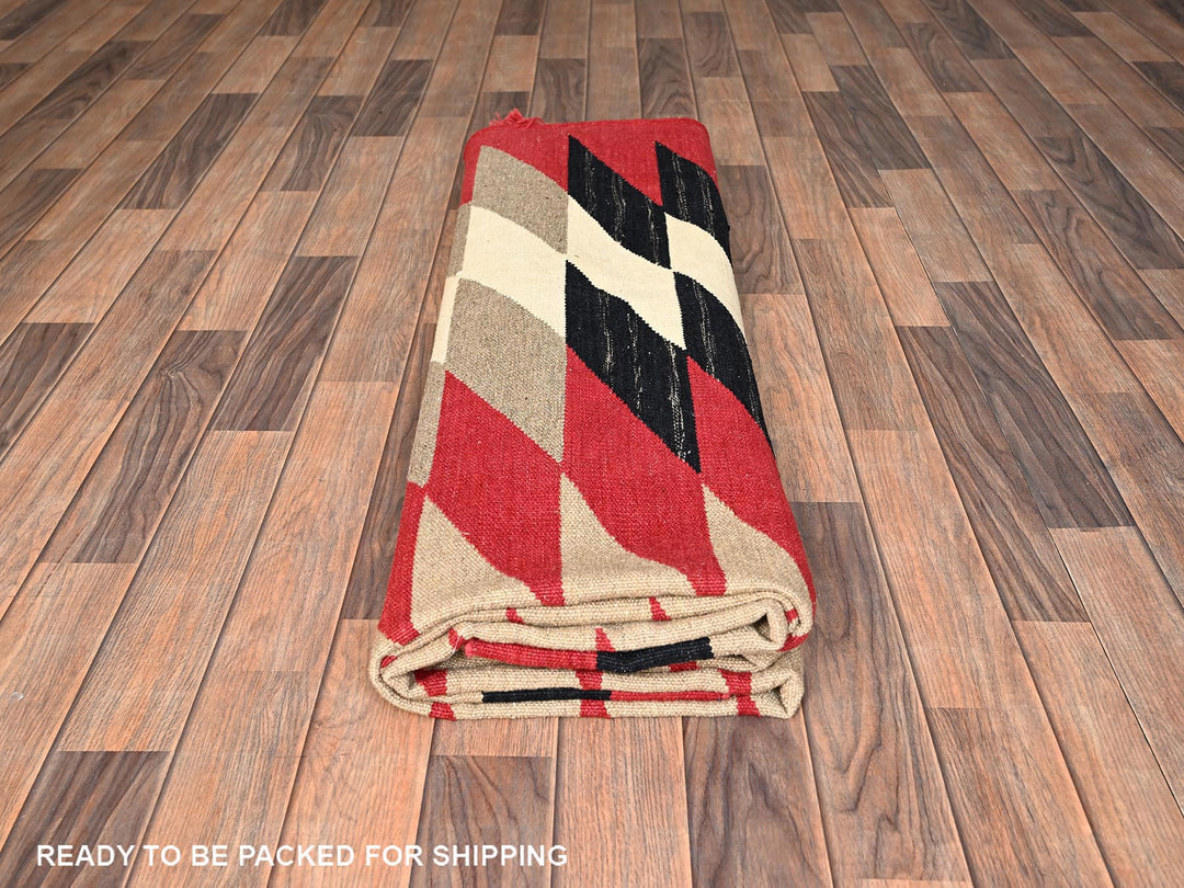 7'11" x 9'11" New Hand Woven Ivory Wool Rectangle Oriental Rug - MOA1021959