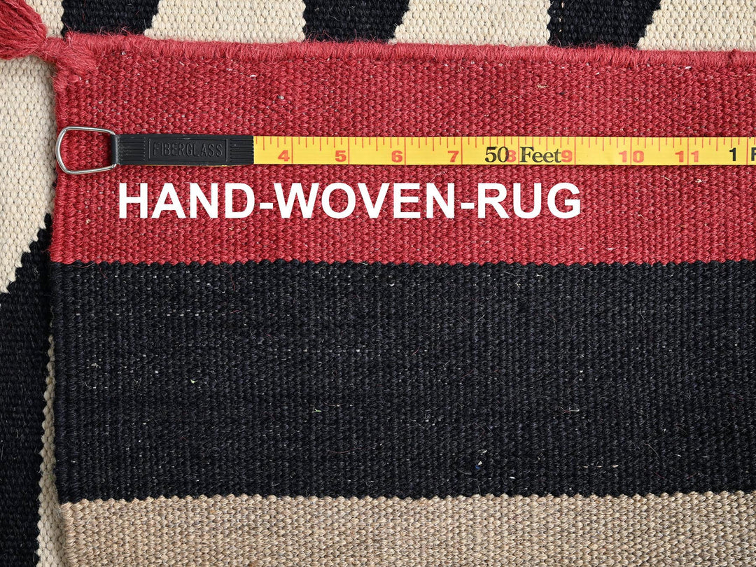 7'11" x 9'11" New Hand Woven Ivory Wool Rectangle Oriental Rug - MOA1021959