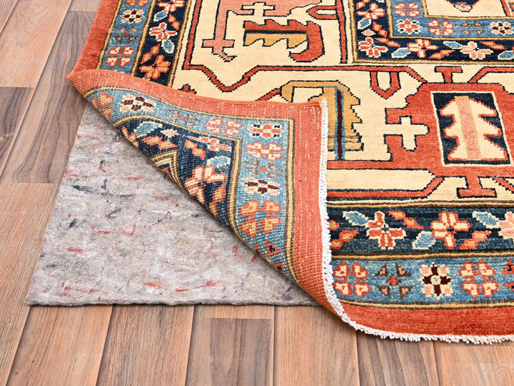 11'11" x 15'9" New Hand Knotted Orange Wool Rectangle Oriental Rug - MOA1021967