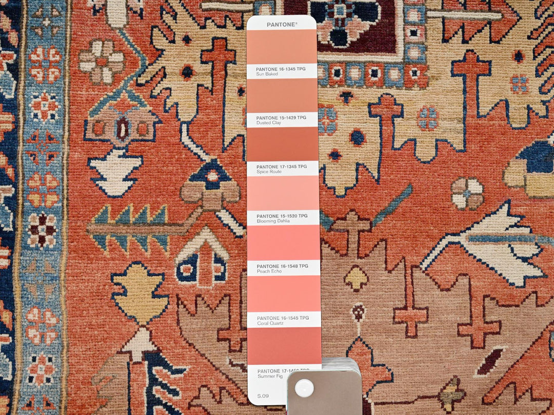 11'11" x 15'9" New Hand Knotted Orange Wool Rectangle Oriental Rug - MOA1021967