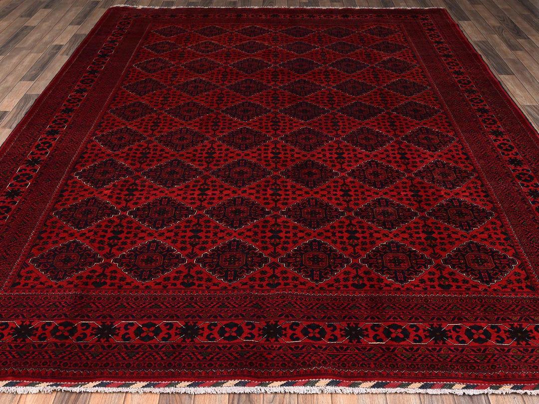 8'5" x 11'5" New Hand Knotted Red Wool Rectangle Oriental Rug - MOA1021968