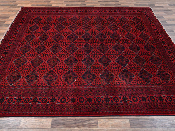 8'5" x 11'5" New Hand Knotted Red Wool Rectangle Oriental Rug - MOA1021968