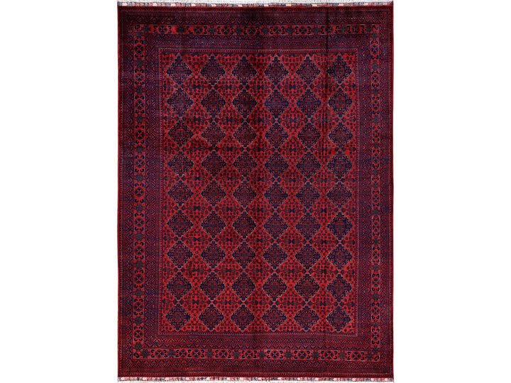 8'5" x 11'2" New Hand Knotted Red Wool Rectangle Oriental Rug - MOA1021970