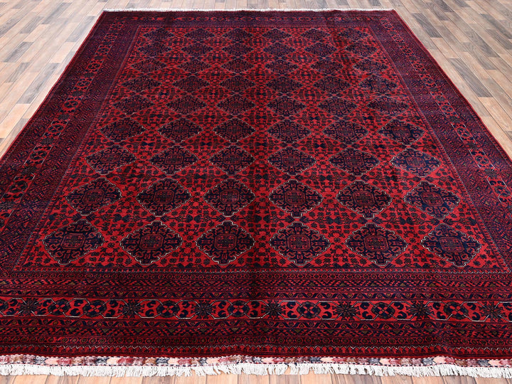 8'5" x 11'2" New Hand Knotted Red Wool Rectangle Oriental Rug - MOA1021970