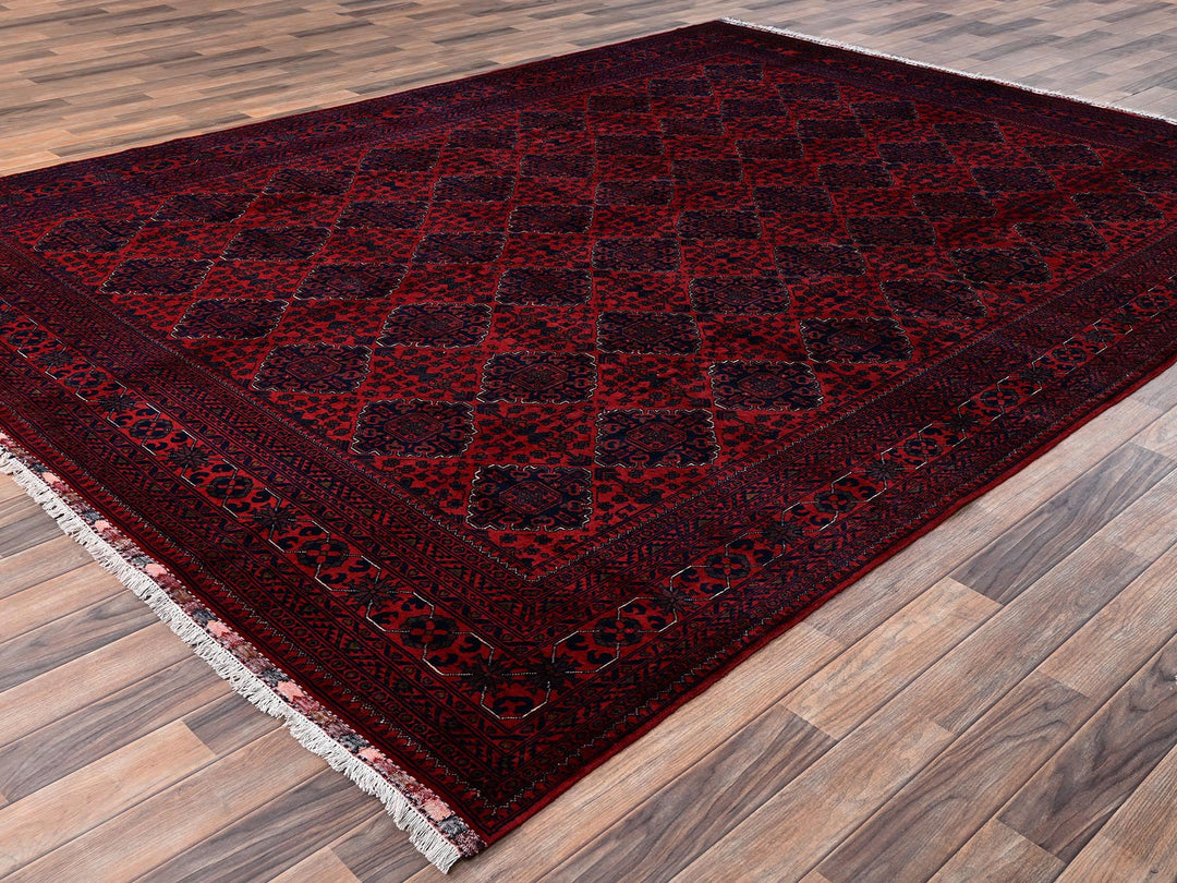 8'5" x 11'2" New Hand Knotted Red Wool Rectangle Oriental Rug - MOA1021970