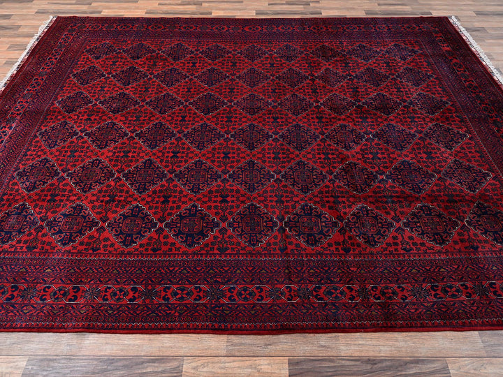 8'5" x 11'2" New Hand Knotted Red Wool Rectangle Oriental Rug - MOA1021970