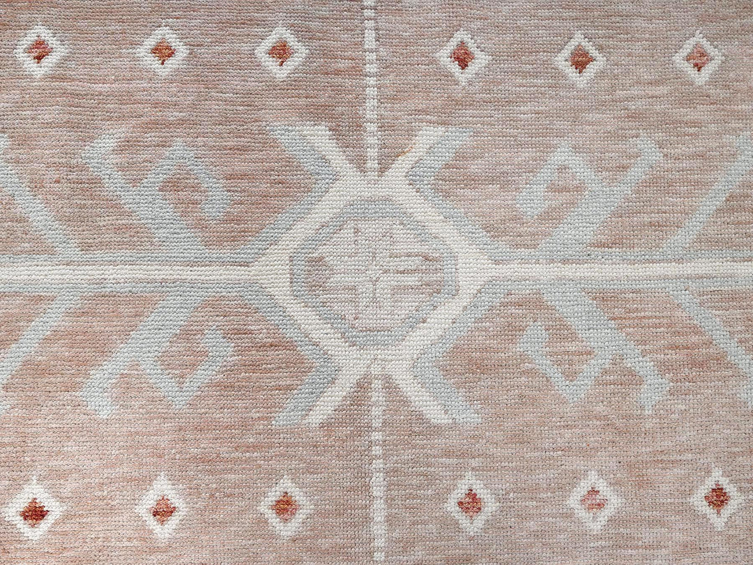 9'10" x 13'5" New Hand Knotted Pink Wool Rectangle Oriental Rug - MOA1021972