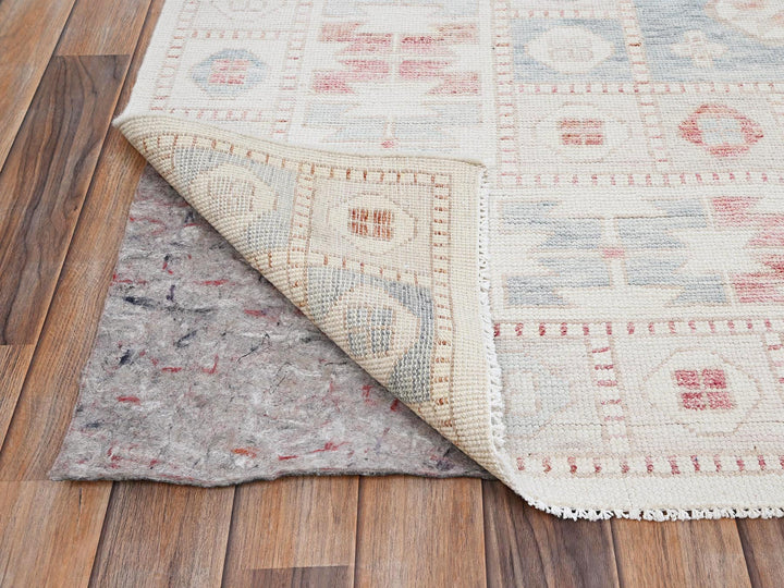 8'10" x 10'10" New Hand Knotted Pink Wool Rectangle Oriental Rug - MOA1021974