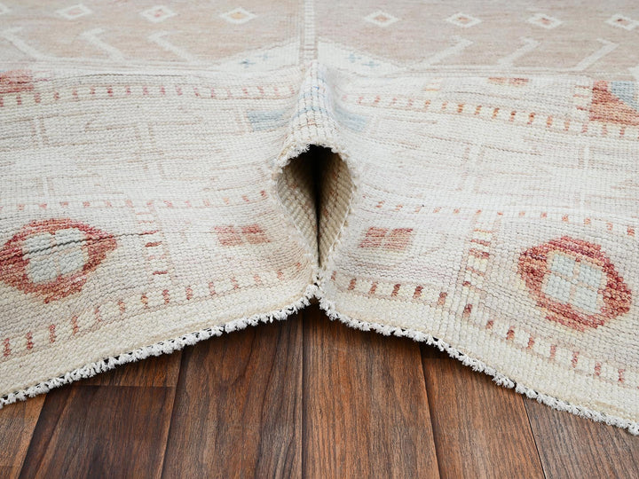 8'10" x 10'10" New Hand Knotted Pink Wool Rectangle Oriental Rug - MOA1021974