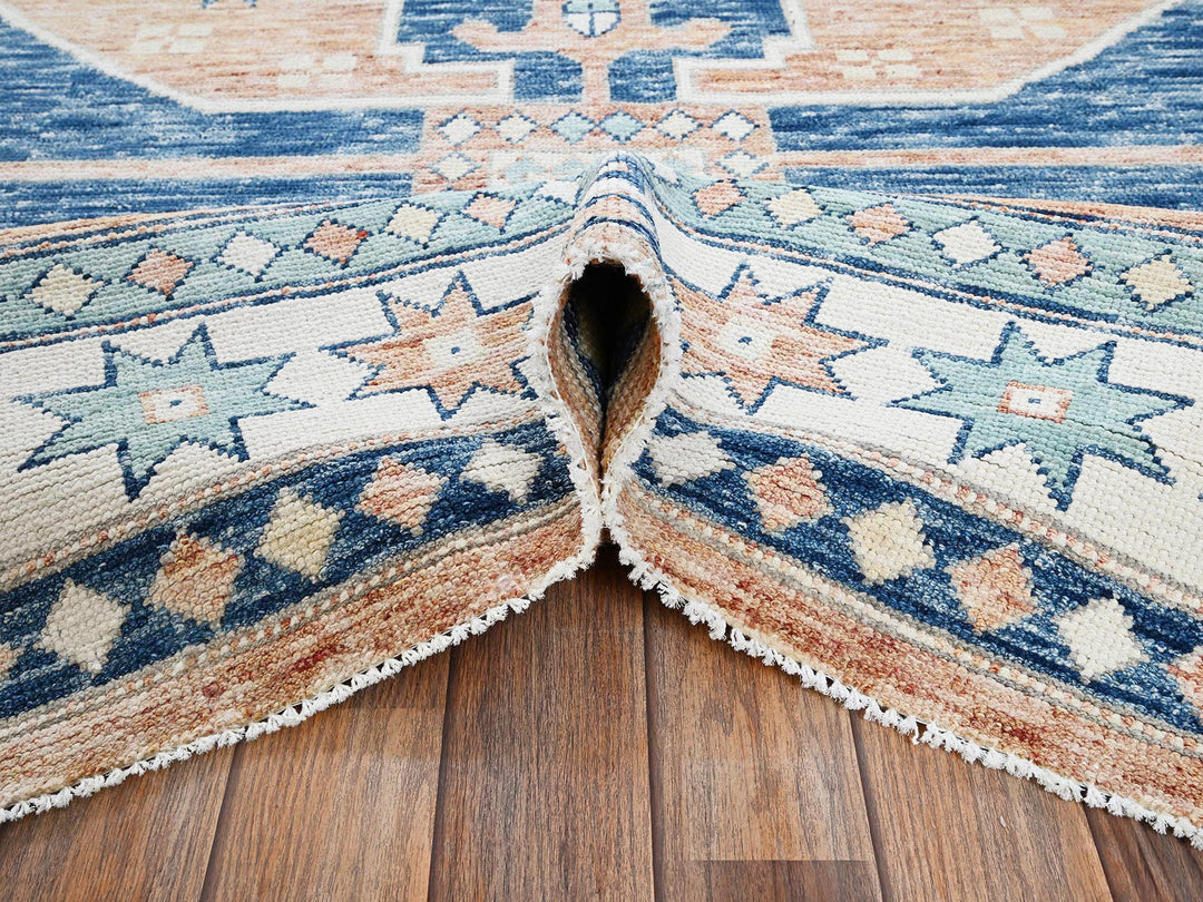 8'10" x 11'9" New Hand Knotted Orange Wool Rectangle Oriental Rug - MOA1021975