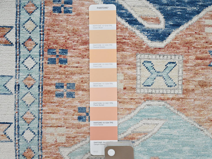 8'10" x 11'9" New Hand Knotted Orange Wool Rectangle Oriental Rug - MOA1021975