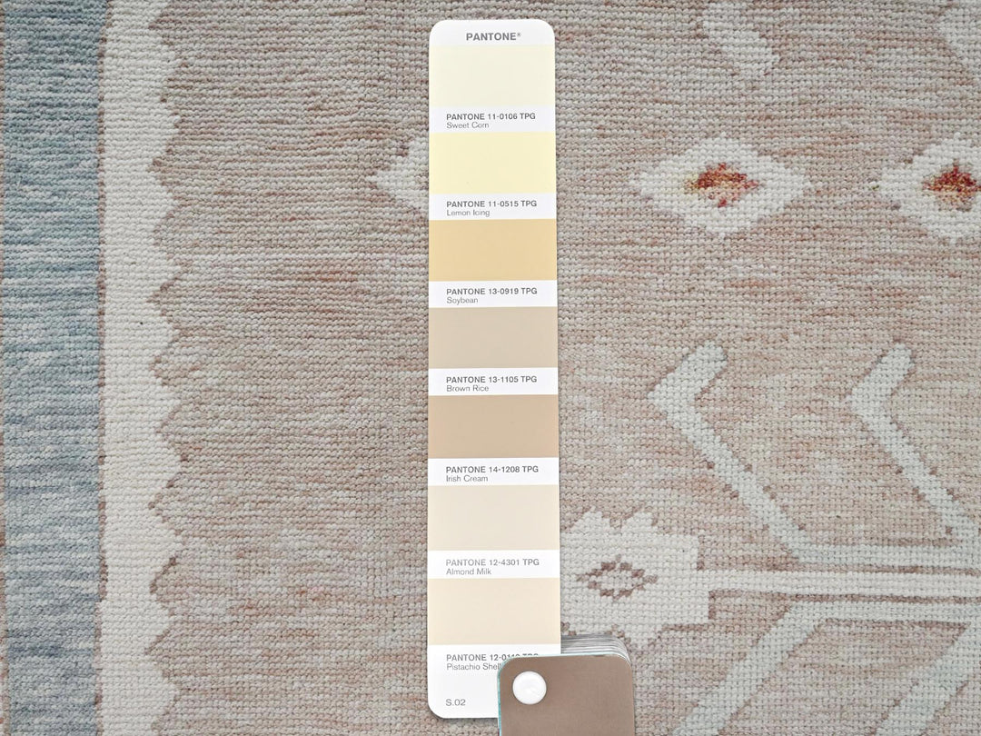 11'7" x 14'9" New Hand Knotted Pink Wool Rectangle Oriental Rug - MOA1021976