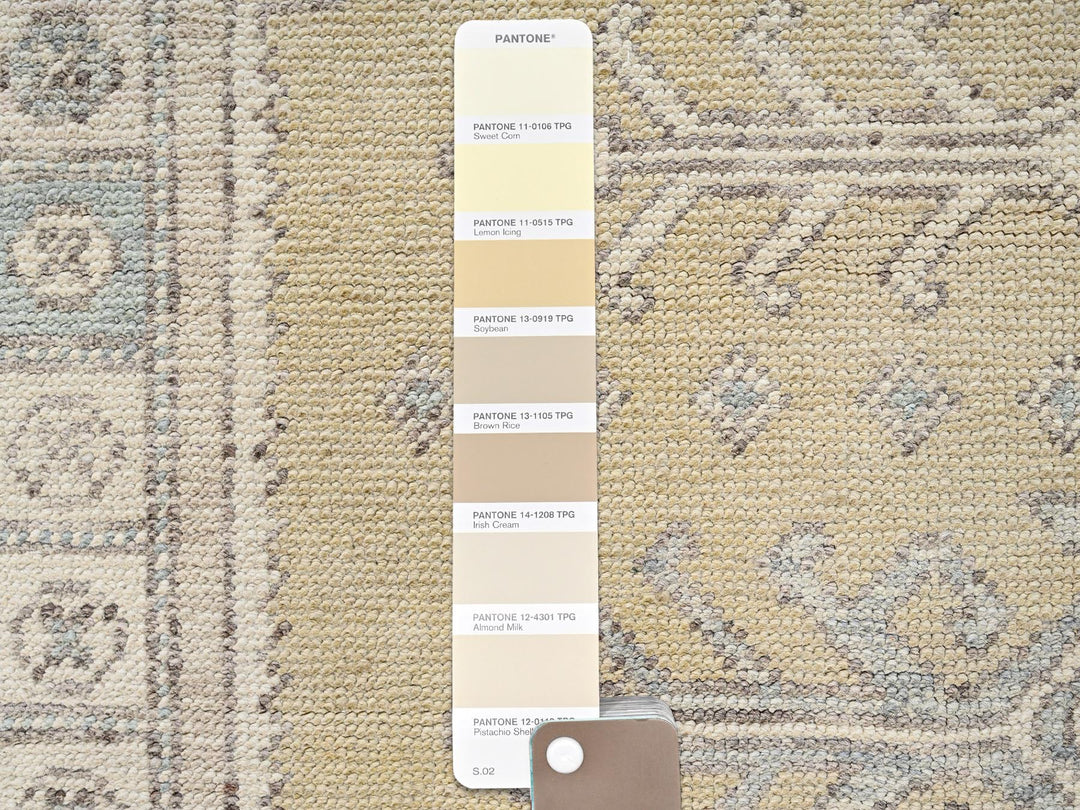 4'10" x 6'10" New Hand Knotted Beige Wool Rectangle Oriental Rug - MOA1021978