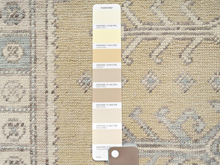 4'10" x 6'10" New Hand Knotted Beige Wool Rectangle Oriental Rug - MOA1021978