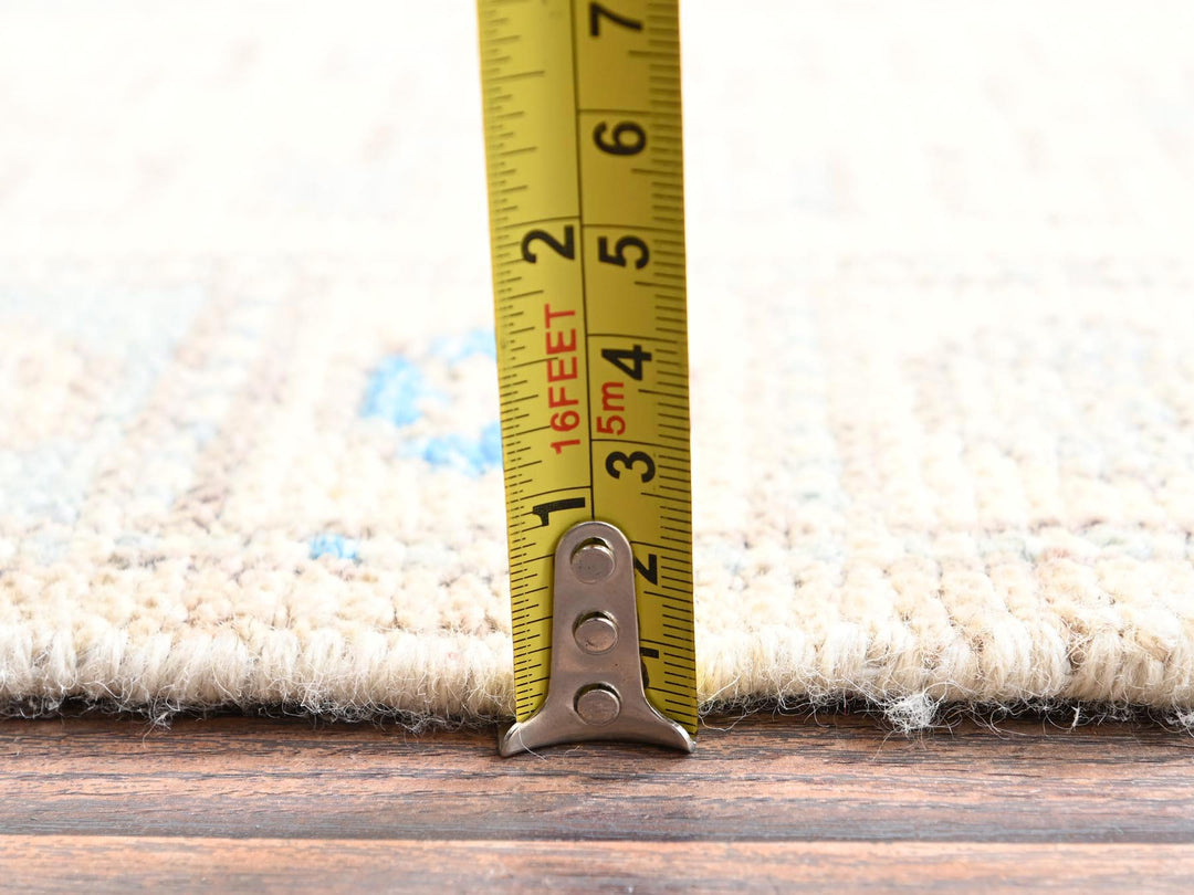 4'10" x 6'10" New Hand Knotted Beige Wool Rectangle Oriental Rug - MOA1021978