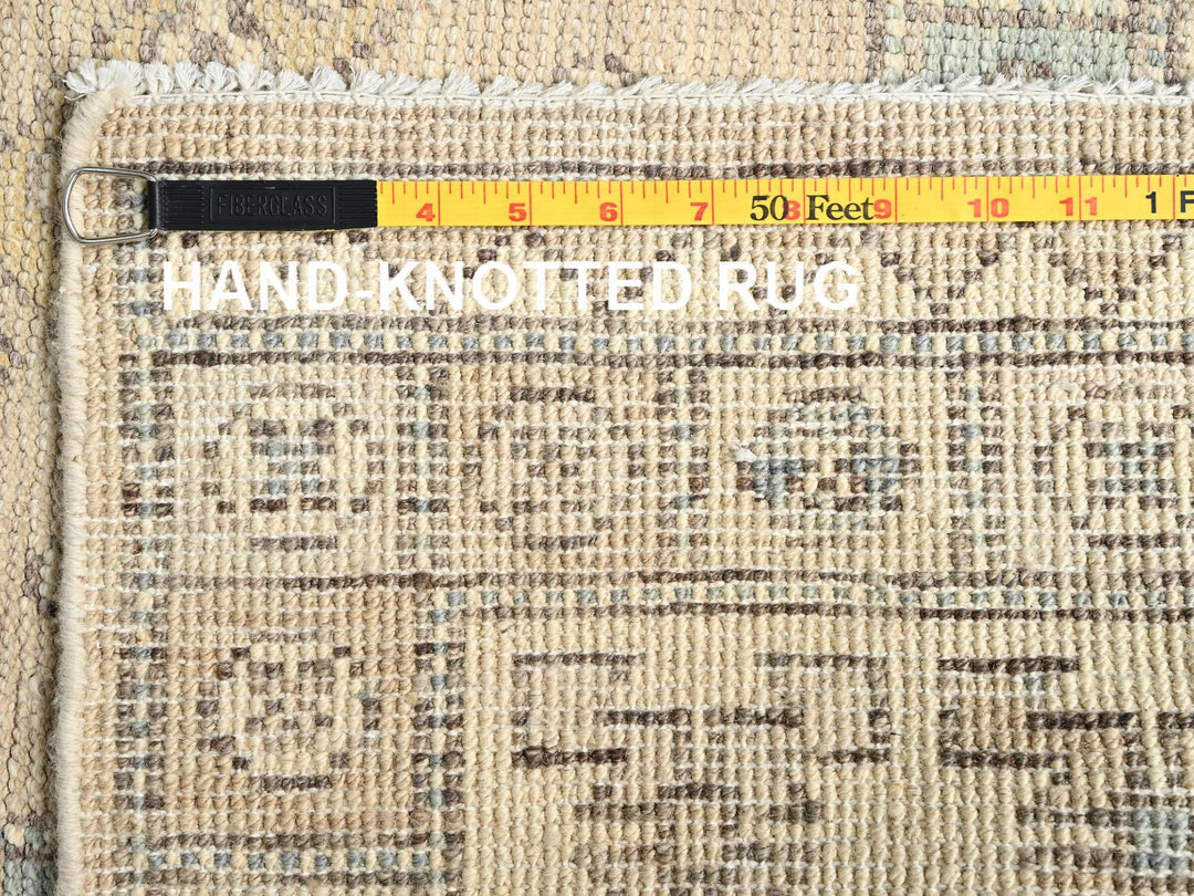 4'10" x 6'10" New Hand Knotted Beige Wool Rectangle Oriental Rug - MOA1021978