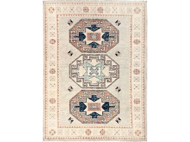 4'11" x 6'9" New Hand Knotted Blue Wool Rectangle Oriental Rug - MOA1021979