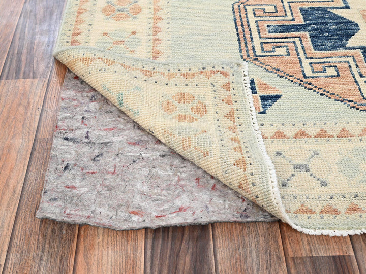 4'11" x 6'9" New Hand Knotted Blue Wool Rectangle Oriental Rug - MOA1021979