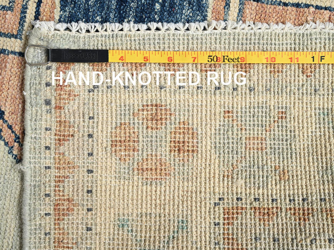 4'11" x 6'9" New Hand Knotted Blue Wool Rectangle Oriental Rug - MOA1021979